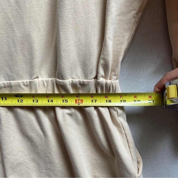 Smash and Tess Cotton Malibu Cinch Bestie Shorty Hoodie Beige Romper size XL - Picture 14 of 16